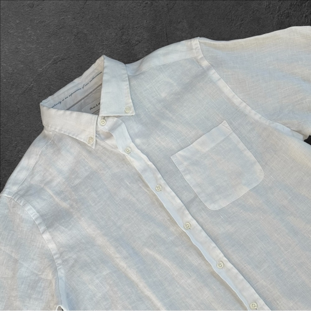 Men's White Casual Button Down Shirt